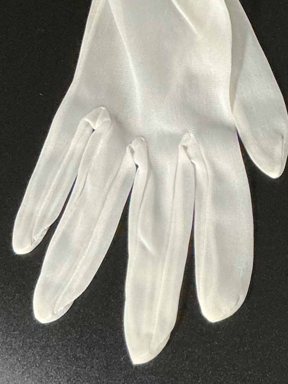 Vintage Ivory Organza Gloves Formal Wedding Bridal Prom Pink Accents - Picture 14 of 14